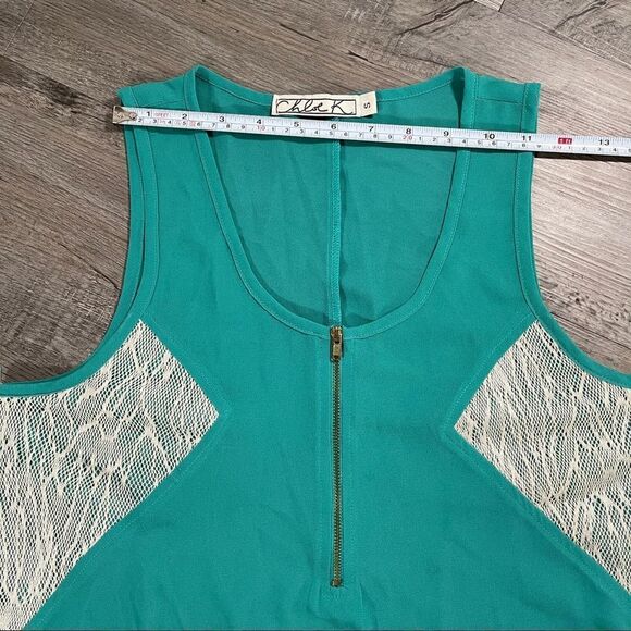chloe k teal half zip tank - Picture 6 of 11